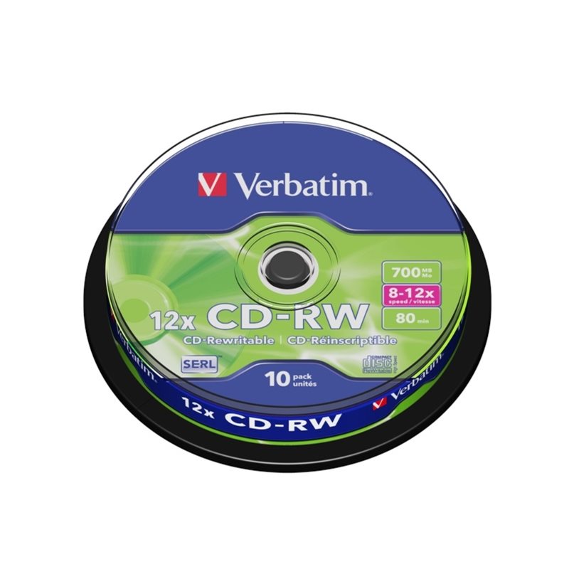 Verbatim CD-RW 700MB/80min, 12x, spindle, 10kpl