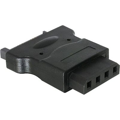 Deltaco 15-pin SATA uros -> 4-pin Molex naaras -virta-adapteri, musta