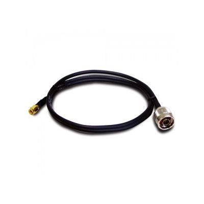 Planet N uros-> RP-SMA naaras -välikaapeli, 6m, musta