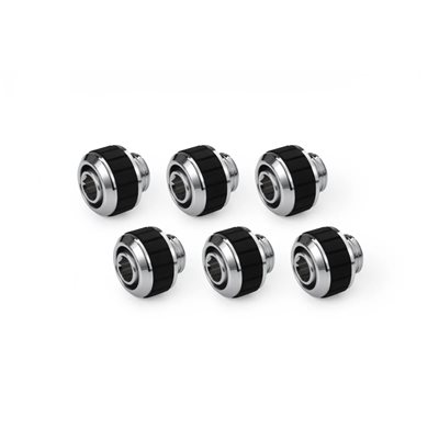 Alphacool Apex Grip SoftTube Fitting -ruuviliitinsarja, 13/10mm, G1/4, 6 kpl, kromi