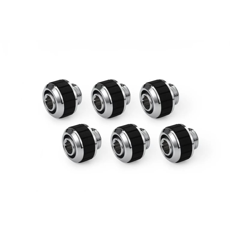 Alphacool Apex Grip SoftTube Fitting -ruuviliitinsarja, 13/10mm, G1/4, 6 kpl, kromi