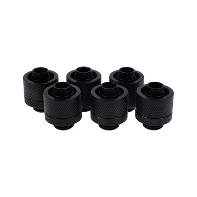 Alphacool 16/10mm Eiszapfen ruuviliitin, suora, G1/4, 6-pack, musta