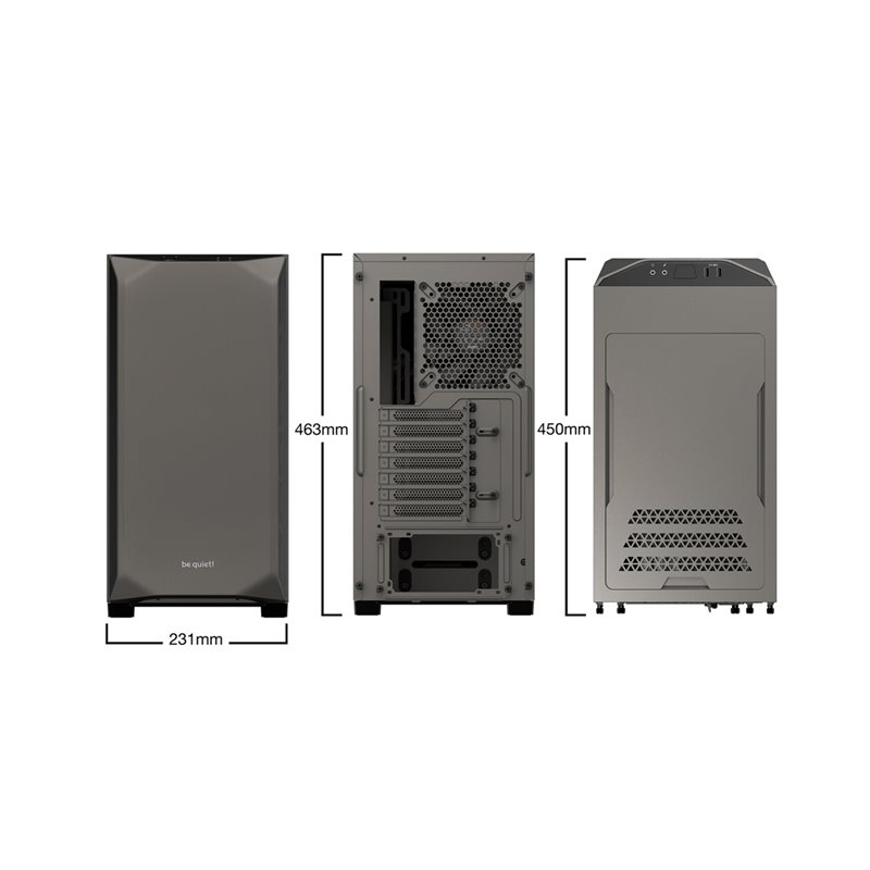 be quiet! Pure Base 500 - Window Metallic Gray, ikkunallinen ATX-miditornikotelo, harmaa - Kuva 2