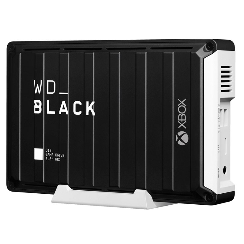 Western Digital 12TB WD_BLACK D10 Game Drive for Xbox One, ulkoinen 3.5" kiintolevy, USB 3.2 Gen1, musta/valkoinen