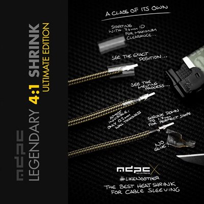 MDPC-X 4:1 kutistesukka, Small, 1m, läpinäkyvä