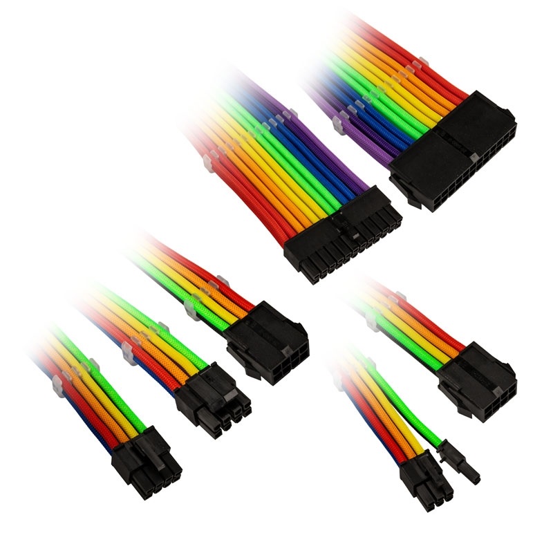 Kolink Core Adept Braided Cable Extension Kit - Rainbow, jatkokaapelisarja (Tarjous! Norm. 41,90€)