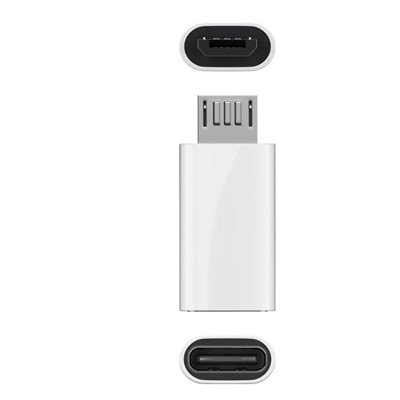 MicroConnect 2.0 Micro-USB-B uros -> USB-C naaras -adapteri, valkoinen