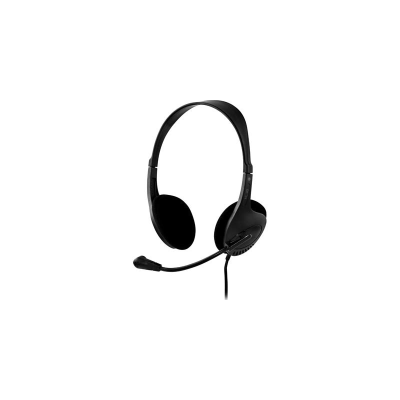Deltaco headset, suljetut, 32 Ohm, äänensäätö kaapelissa, 2,3m, musta