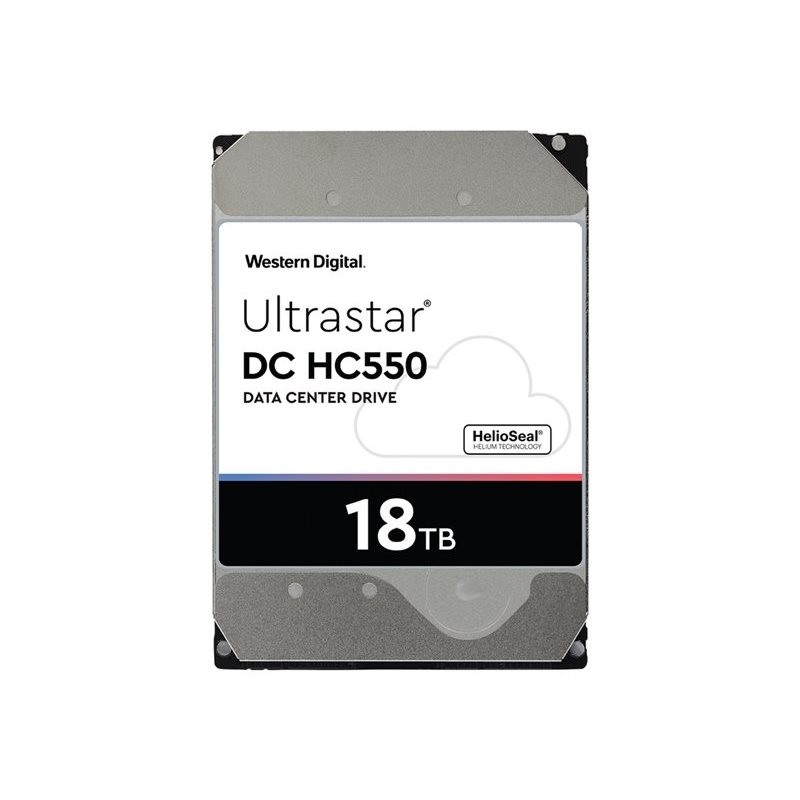 Western Digital 18TB Ultrastar DC HC550, sisäinen 3.5" kiintolevy, SATA III, 7200 rpm, 512MB