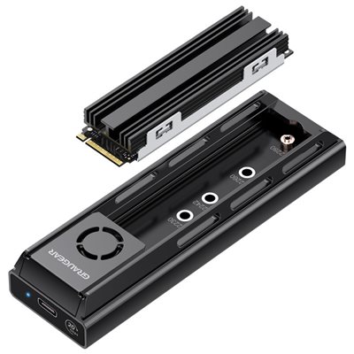 GRAUGEAR USB3.2 Gen2x2 -telakointiasema M.2 NVMe / NGFF SSD-levylle, musta