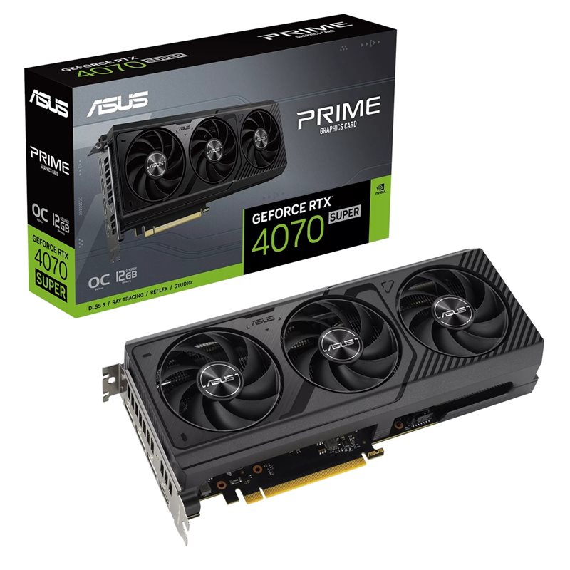 Asus GeForce RTX 4070 SUPER PRIME - OC Edition -näytönohjain, 12GB GDDR6X