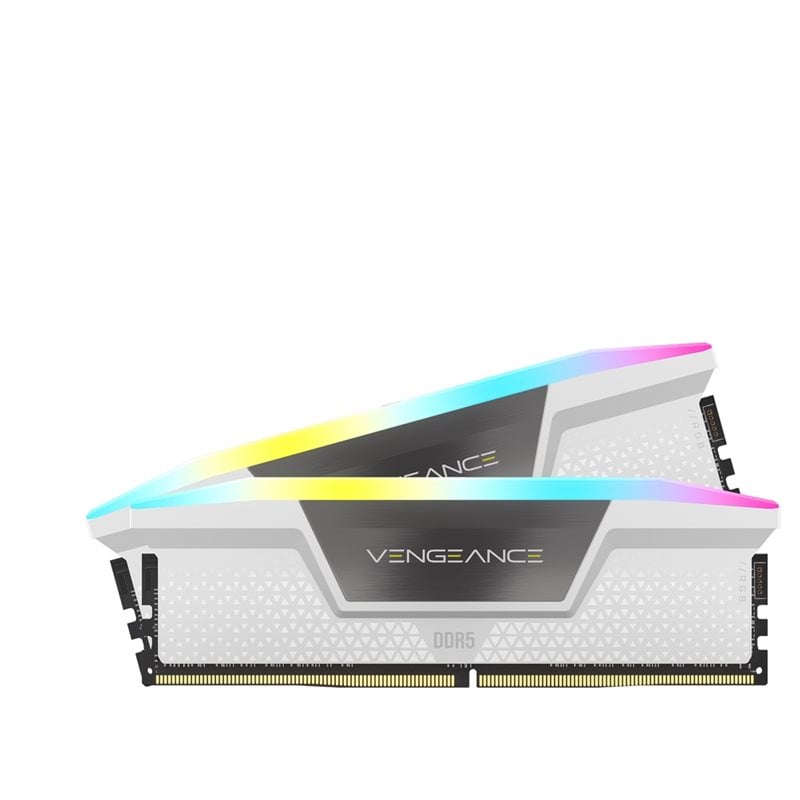 Corsair 64GB (2 x 32GB) Vengeance RGB, DDR5 6000MHz, CL30, 1.40V, valkoinen/harmaa