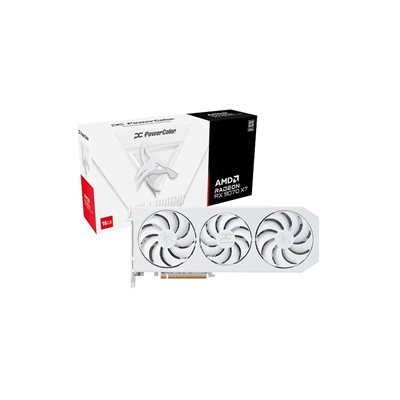 PowerColor Radeon RX 9070 XT Hellhound Spectral White -näytönohjain, 16GB GDDR6