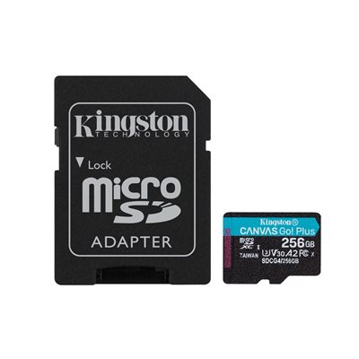 Kingston 256GB Canvas Go! Plus Gen4, microSDXC-muistikortti, UHS-1 V30 U3 A2, jopa 200/160 MB/s