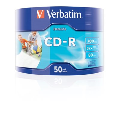 Verbatim DataLife CD-R 700MB/80min, 52x, printable, spindle, 50kpl