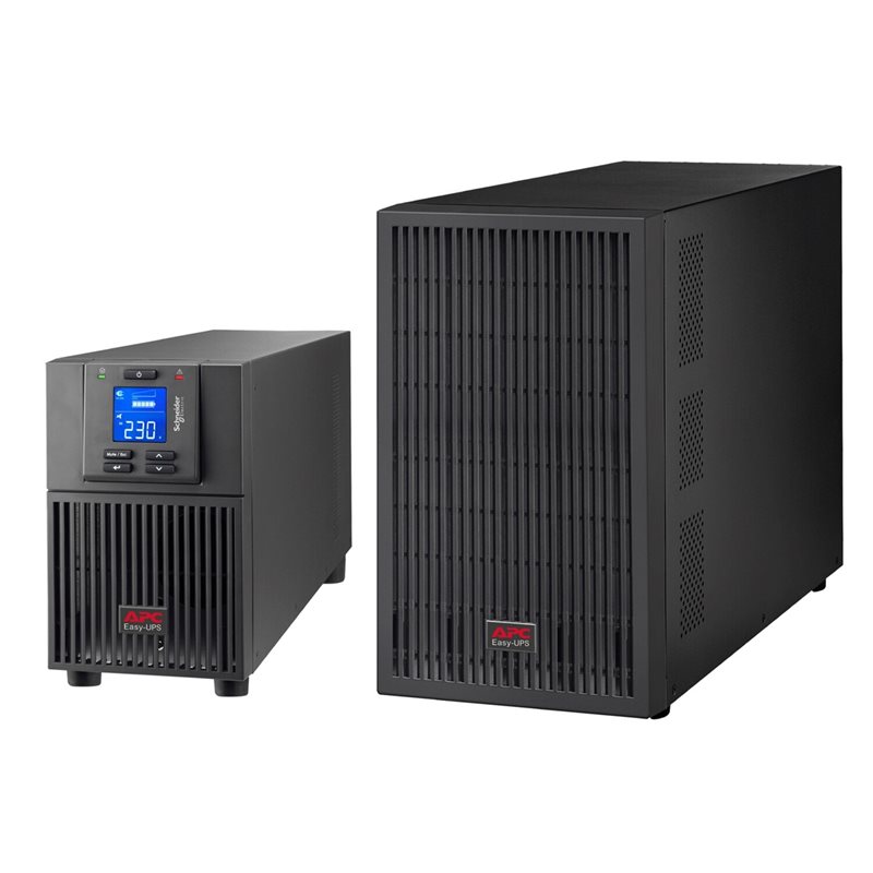 APC 3000VA/2700W Easy UPS On-Line SRV -UPS-laite, 6x C13 + 1x C19, musta