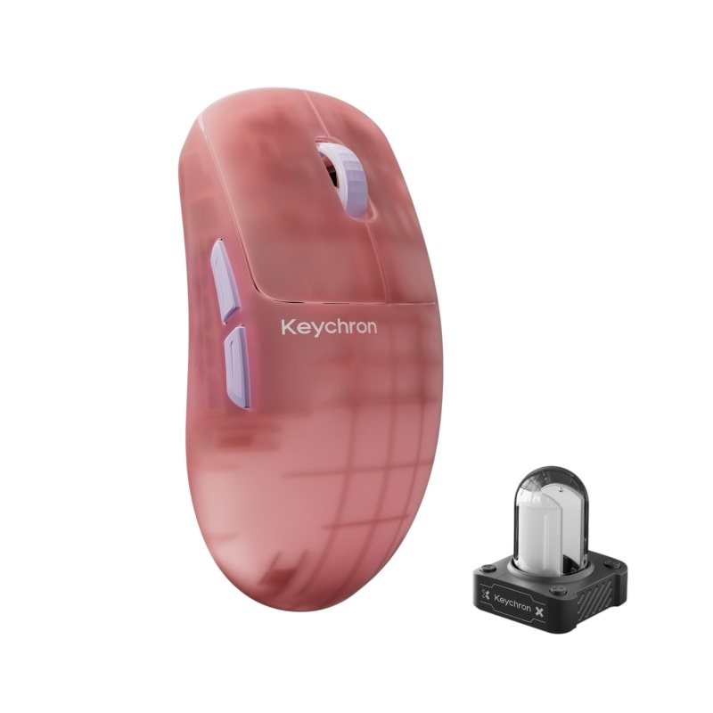 Keychron G6 HE 8K, langaton hiiri, 40 000 DPI, Frosted Pink