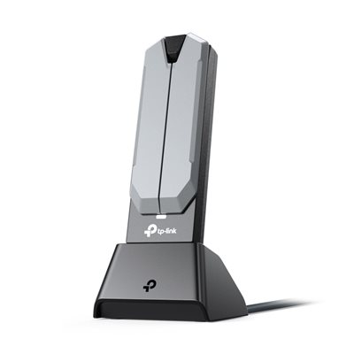 TP-Link Archer TBE400UH, Tri Band BE6500 Wi‑Fi 7 -USB-sovitin, harmaa