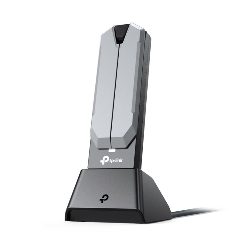 TP-Link Archer TBE400UH, Tri Band BE6500 Wi‑Fi 7 -USB-sovitin, harmaa