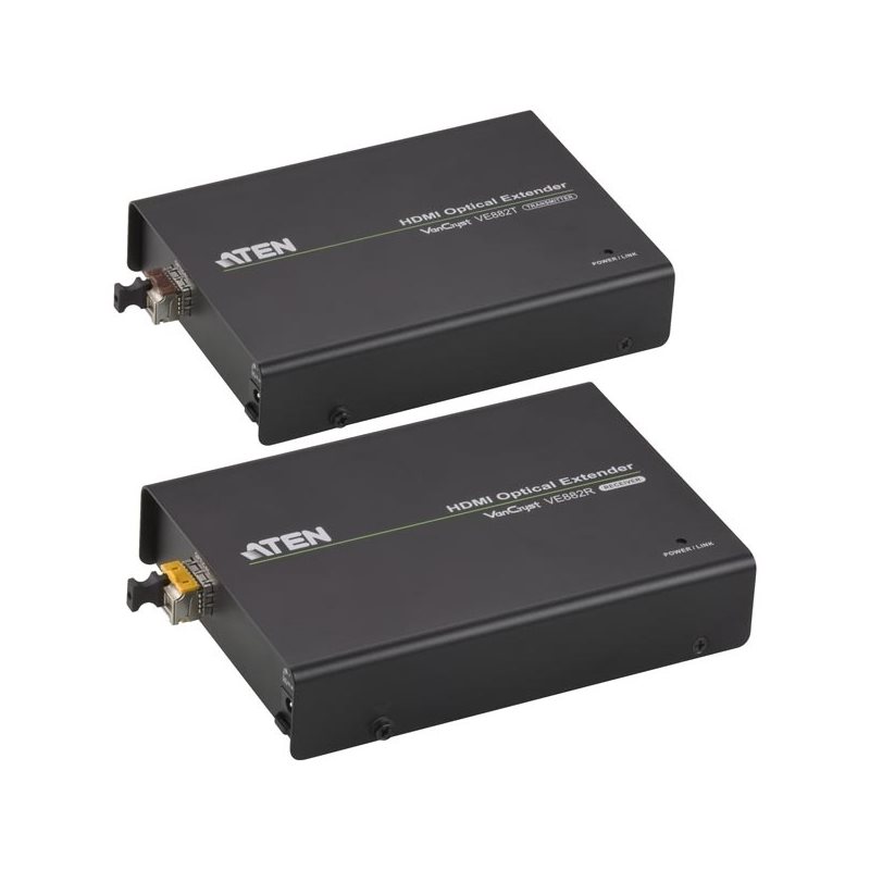 Aten HDMI-jatke, 600m, 19-pin na, RS-232, LC Simplex, musta