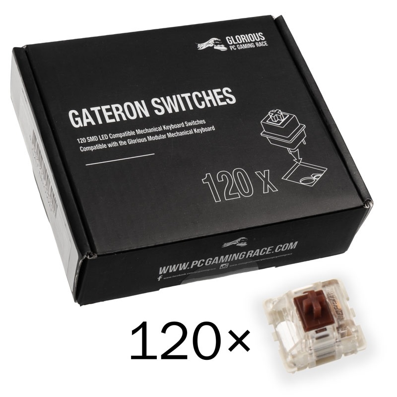 Glorious Gateron Brown -kytkimet, 120 kpl