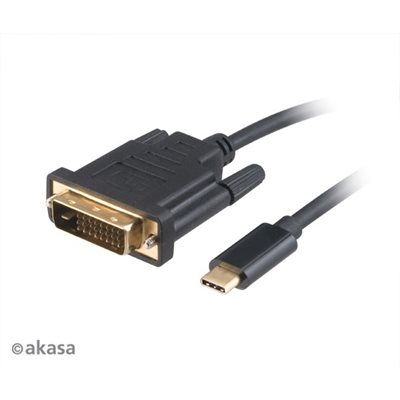 Akasa USB-C - DVI-D -adapterikaapeli, 1,8m, musta