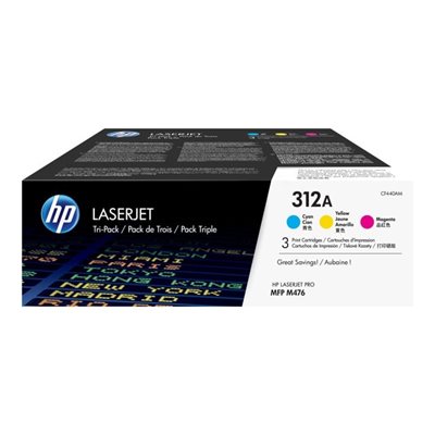 HP 312A laserväripakkaus, syaani/magenta/keltainen, 2700 sivua