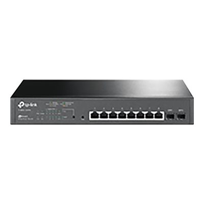 TP-Link JetStream 8-porttinen kytkin, GbE, PoE+, 2 SFP-paikkaa, musta