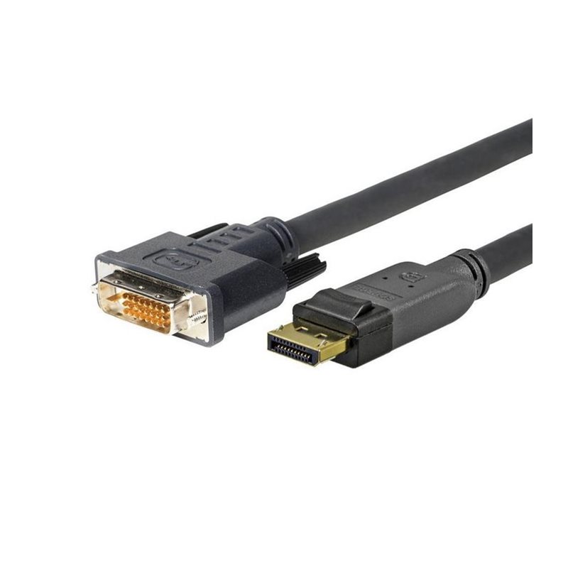 MicroConnect Displayport - DVI-D (Dual-Link) -adapterikaapeli, 10m, musta