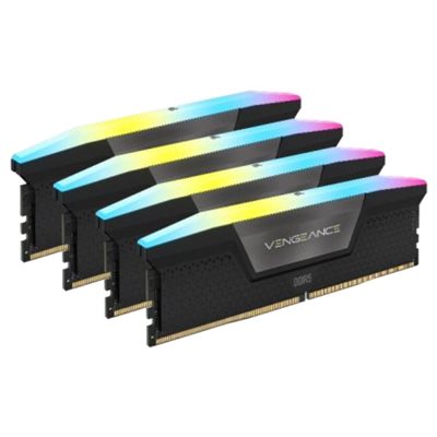 Corsair 64GB (4 x 16GB) Vengeance RGB, DDR5 6600MHz, CL32, 1.40V, musta/harmaa