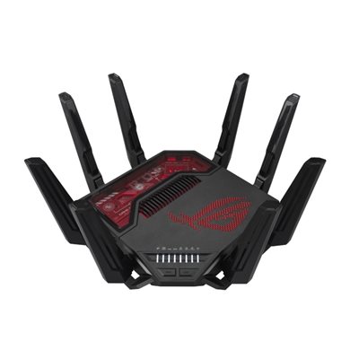 Asus ROG Rapture GT-BE19000, Tri-band Wi-Fi 7 -pelireititin, musta/punainen