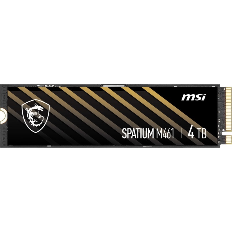MSI 4TB SPATIUM M461 PCIe 4.0 NVMe M.2 SSD-levy, M.2 2280, 5000/4200 MB/s