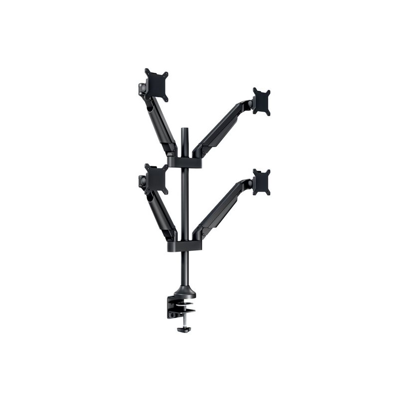 Multibrackets 15-32" x4 VESA Gas Lift Arm I Quad, näyttövarsi pöydälle neljälle näytölle, musta