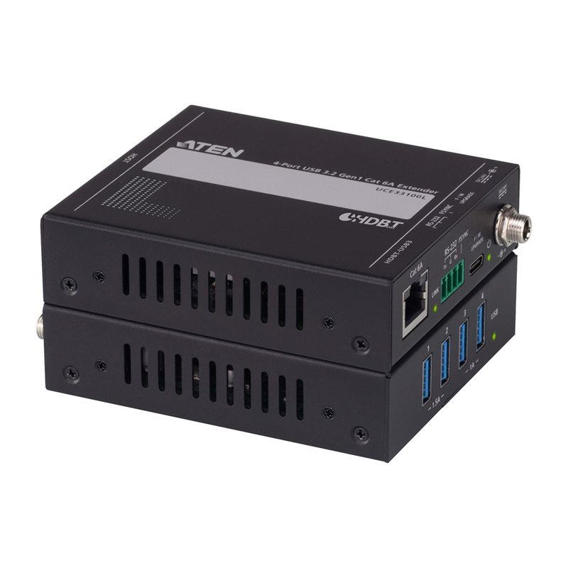 Aten 4-porttinen 3.2 Gen1 USB over Cat6A Extender, musta