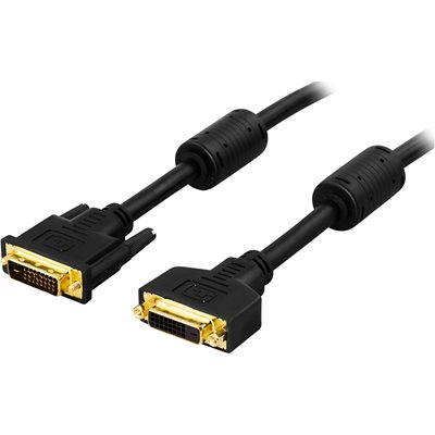 Deltaco DVI-D -näyttöjatkokaapeli, Dual-Link, 2m, musta