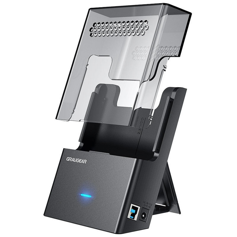 GRAUGEAR (Outlet) USB 3.0 Docking Station, ulkoinen telakointiasema 3.5"/2.5" -kiintolevylle, musta