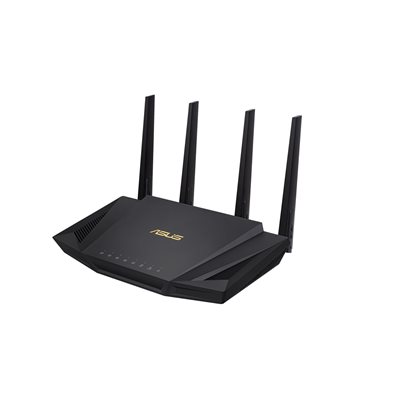 Asus RT-AX58U v2, langaton AX3000 Dual Band Gigabit -reititin, WiFi 6, musta