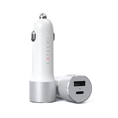 Satechi 72W Type-C PD Car Charger Adapter -autolaturi, hopea (Poistotuote! Norm. 40,90€)