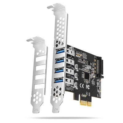 AXAGON (Outlet) PCEU-43RS PCIe Adapter 4x USB3.0 UASP VIA, 15-pin SATA power supply