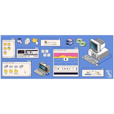 Supe DESKMAT - DESKTOP95 -pelihiirimatto, sininen/grafiikka