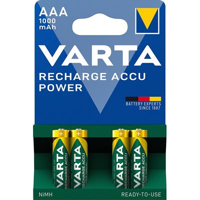 Varta AAA/LR03 -akkuparisto, 1000mAh, 4kpl