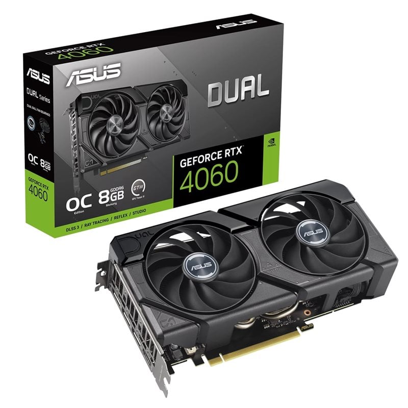 Asus GeForce RTX 4060 DUAL V2- OC Edition -näytönohjain, 8GB GDDR6