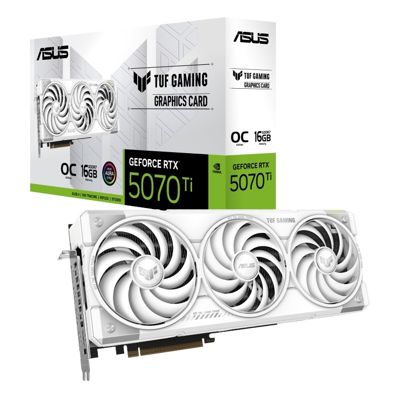 Asus GeForce RTX 5070 Ti TUF Gaming - White OC Edition -näytönohjain, 16GB GDDR7