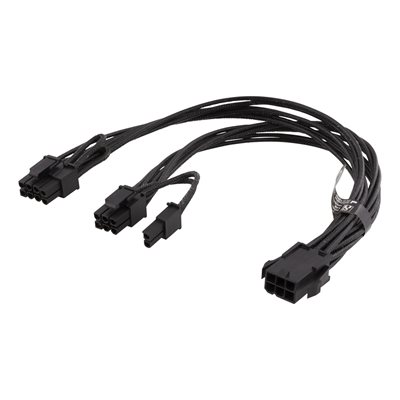 Deltaco PCIe 6-pin > PCIe 2x 8-pin -adapterikaapeli, 30 cm
