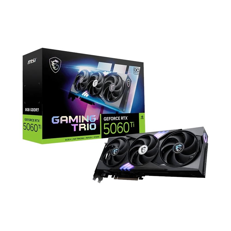 MSI GeForce RTX 5060 Ti 8G GAMING TRIO OC -näytönohjain, 8GB GDDR7