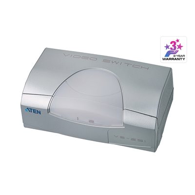 Aten VGA-kytkin, 2 konetta yhteen näyttöön, 2x VGA, 1920 x 1440, harmaa