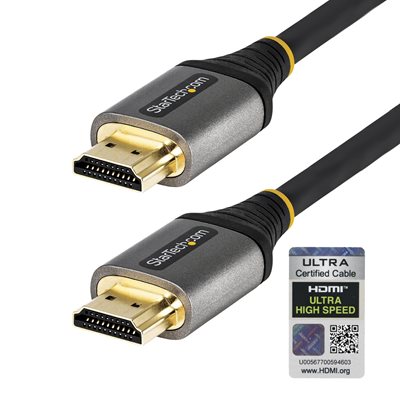StarTech.com 2.1 HDMI Certified Ultra High Speed -näyttökaapeli, 0,5m, musta