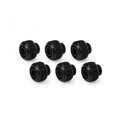 Alphacool Apex Grip SoftTube Fitting -ruuviliitinsarja, 13/10mm, G1/4, 6 kpl, musta