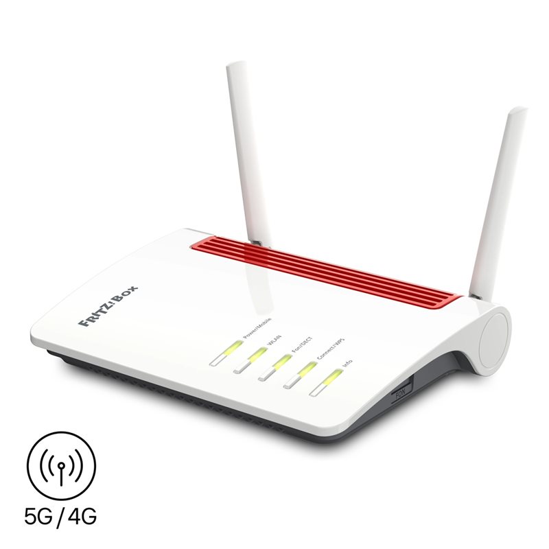 FRITZ! Box 6850 5G v2 Edition, 5G ja Dual Band AC1300 Wi‑Fi 5 -mobiilireititin, valkoinen
