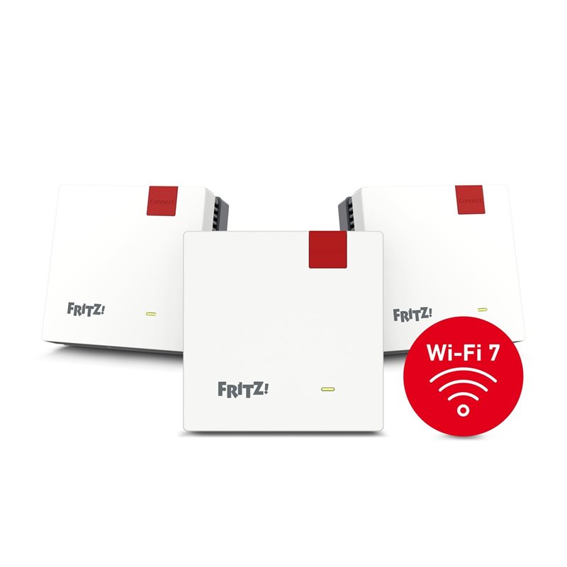 FRITZ! Mesh Wi‑Fi Set 1700, Dual Band BE3600 Wi‑Fi 7 -Mesh-järjestelmä, 3 kpl, valkoinen